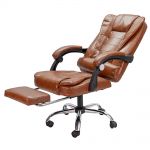 Ghế giám đốc bọc da Nâu ngả lưng có gác chân ZKJO906N Ghế giám đốc bọc da Nâu ngả lưng có gác chân ZKJO906N