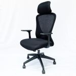 Ghế văn phòng lưng lưới đen có tựa đầu ZMF718L