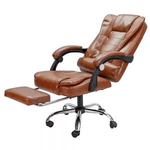 Ghế giám đốc bọc da Nâu ngả lưng có gác chân ZKJO906N