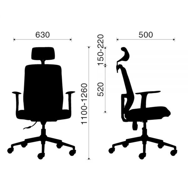 Ghế văn phòng lưng lưới có tựa đầu ZM1056-01