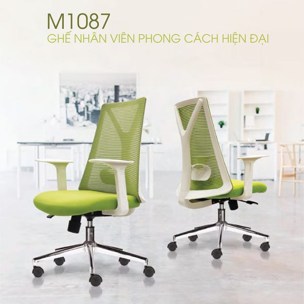 Ghế nhân viên lưng lưới chân sắt ZM1087T-01