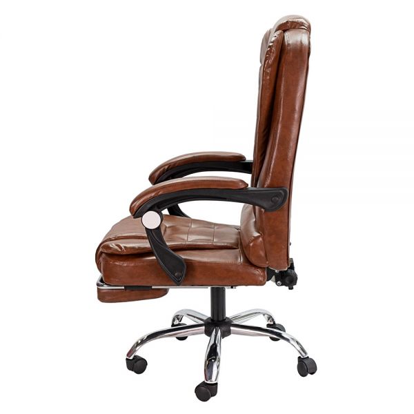 Ghế giám đốc bọc da Nâu ngả lưng có gác chân ZKJO906N