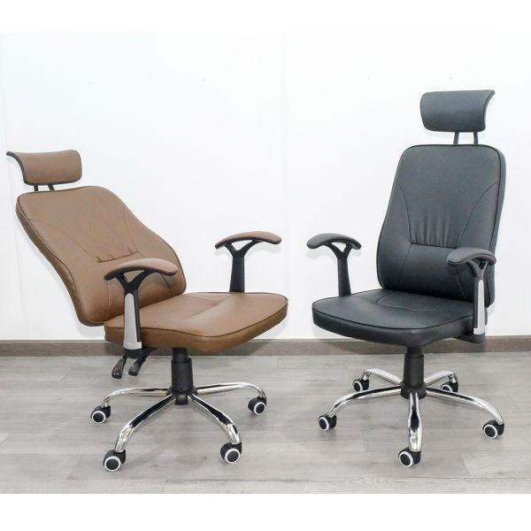 Ghế văn phòng bọc da có tựa đầu ZAKJO011
