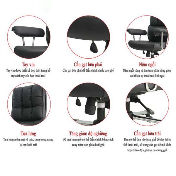 Ghế giám đốc bọc da nhập khẩu Hàn Quốc ZMT007