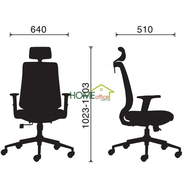 Ghế văn phòng có tựa đầu tay nâng hạ ZM1080-01D