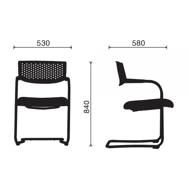 Ghế chân quỳ lưng nhựa Đen ZM1013-02