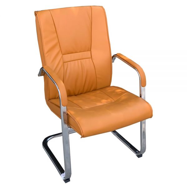 Ghế phòng họp chân quỳ da màu nâu vàng ZMFC04A