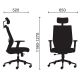 Ghế văn phòng lưng lưới tay nâng hạ có tựa đầu ZM1083-01